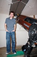 Inside Patrick's large observatory with his 15 inch reflector telescope